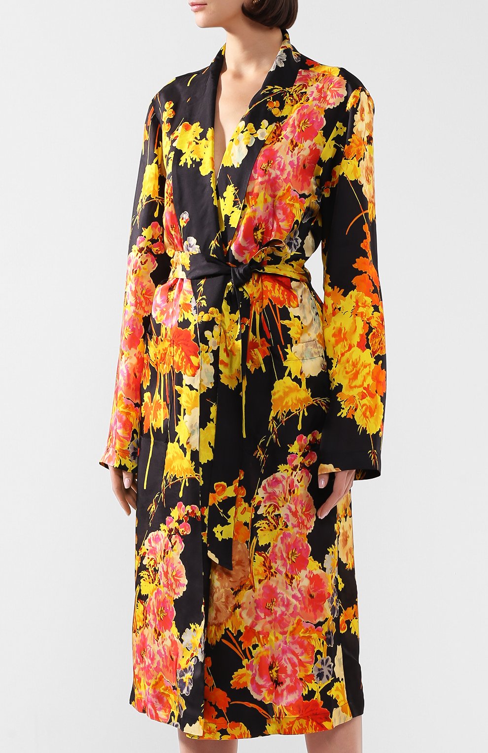 Плащ из вискозы DRIES VAN NOTEN черного цвета по цене 107500 руб., арт. 201-30742-9404, фото 3 Плащ из вискозы DRIES VAN NOTEN, арт. 201-30742-9404, фото 3
