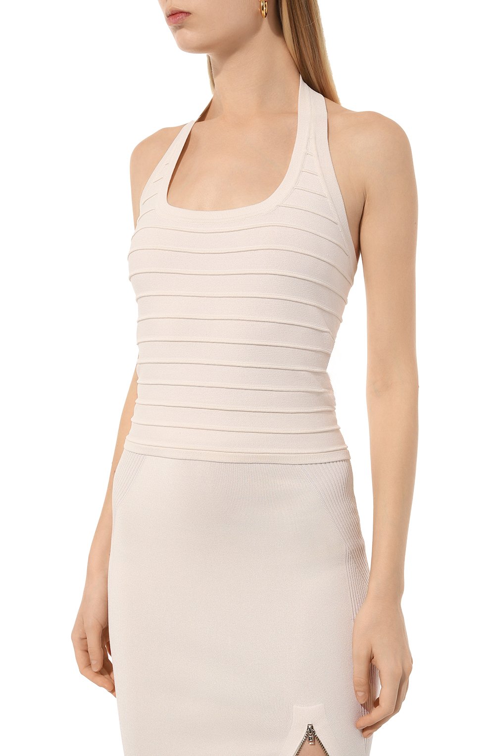 Топ из шелка и вискозы FREEAGE кремового цвета по цене 35300 руб., арт. S23.TP067.6070.111, фото 3 Топ из шелка и вискозы FREEAGE, арт. S23.TP067.6070.111, фото 3