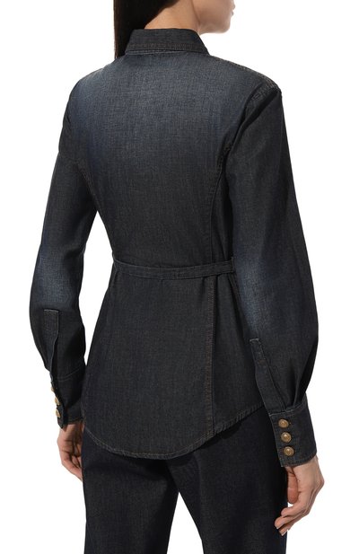 Джинсовая рубашка BALMAIN темно-синего цвета по цене 162500 руб., арт. BF0HC060DD63, фото 4 Джинсовая рубашка BALMAIN, арт. BF0HC060DD63, фото 4