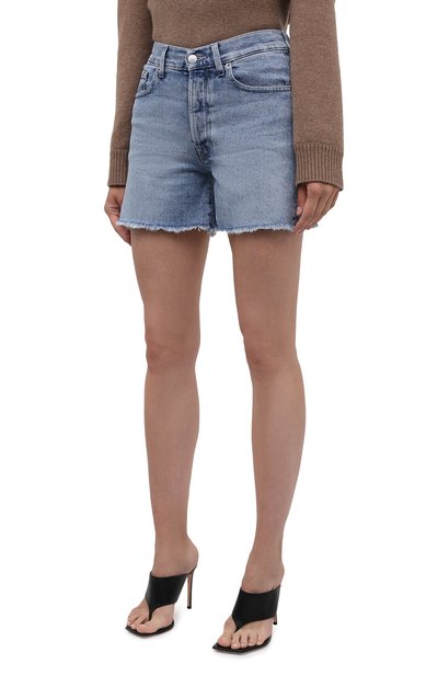 Джинсовые шорты 7 FOR ALL MANKIND голубого цвета по цене 17000 руб., арт. JSSHB750L0, фото 3 Джинсовые шорты 7 FOR ALL MANKIND, арт. JSSHB750L0, фото 3
