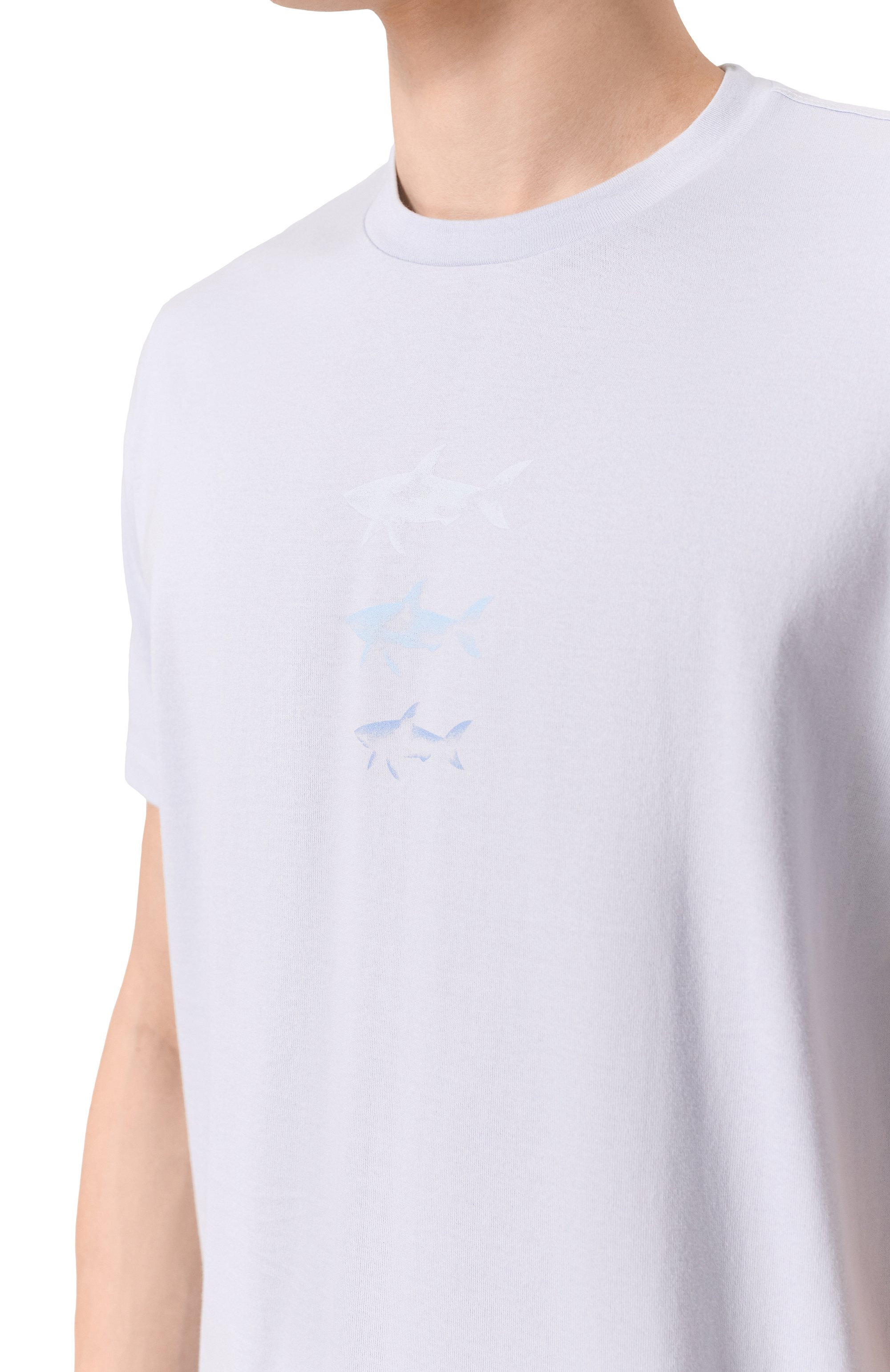 Хлопковая футболка PAUL&SHARK светло-голубого цвета по цене 26300 руб., арт. 26411048_001, фото 5 Хлопковая футболка PAUL&SHARK, арт. 26411048_001, фото 5