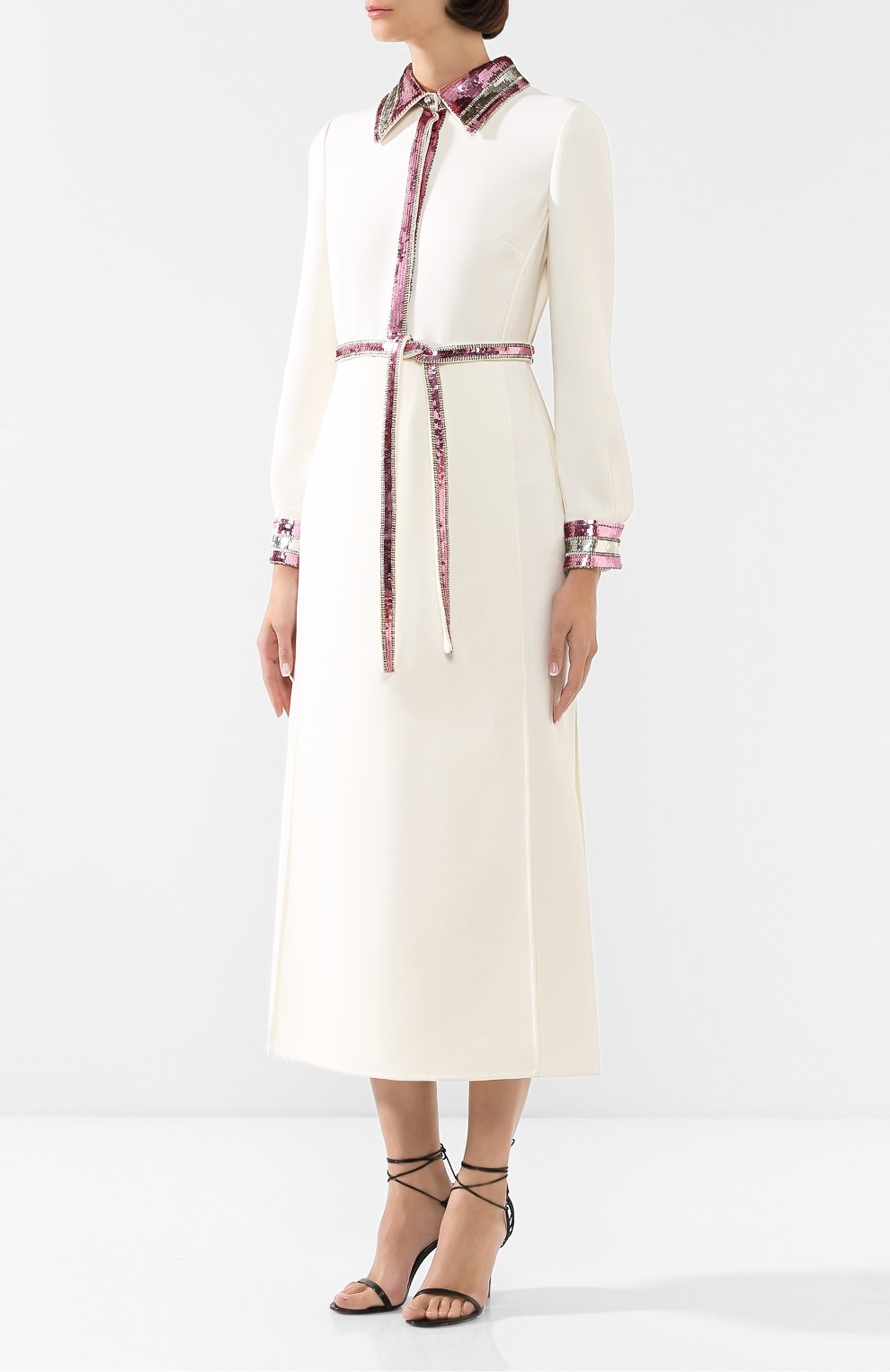 Шерстяное платье VALENTINO белого цвета по цене 648500 руб., арт. TB3VAQ5150S, фото 3 Шерстяное платье VALENTINO, арт. TB3VAQ5150S, фото 3