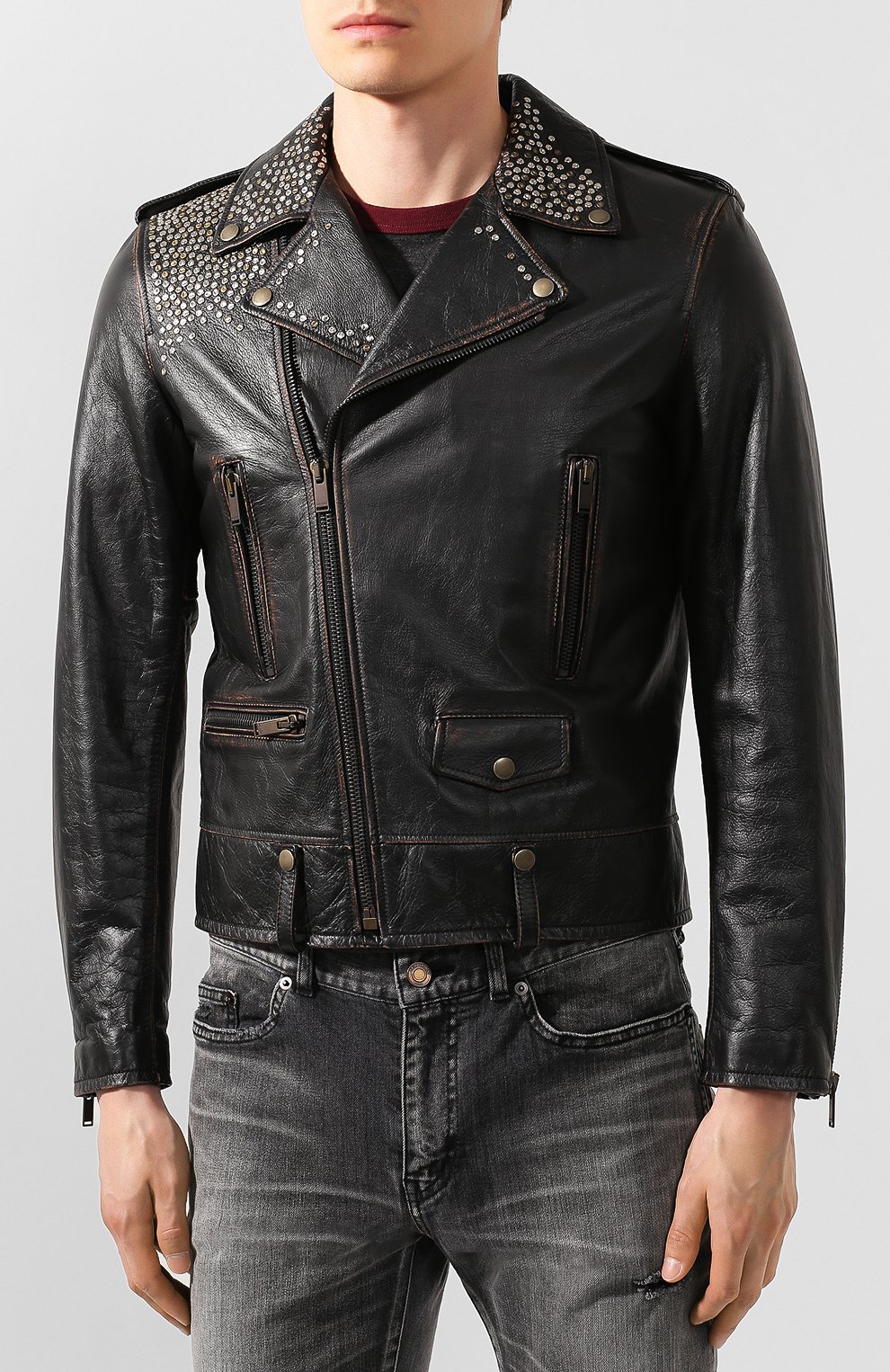 Кожаная косуха SAINT LAURENT, арт. 503729/Y5RD2, фото 3