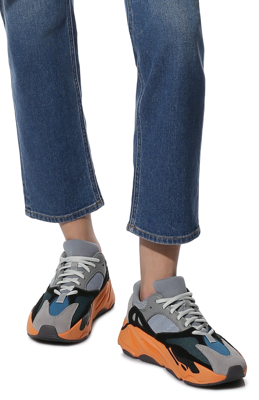 Мужские разноцветные кроссовки yeezy boost 700 wash orange ADIDAS