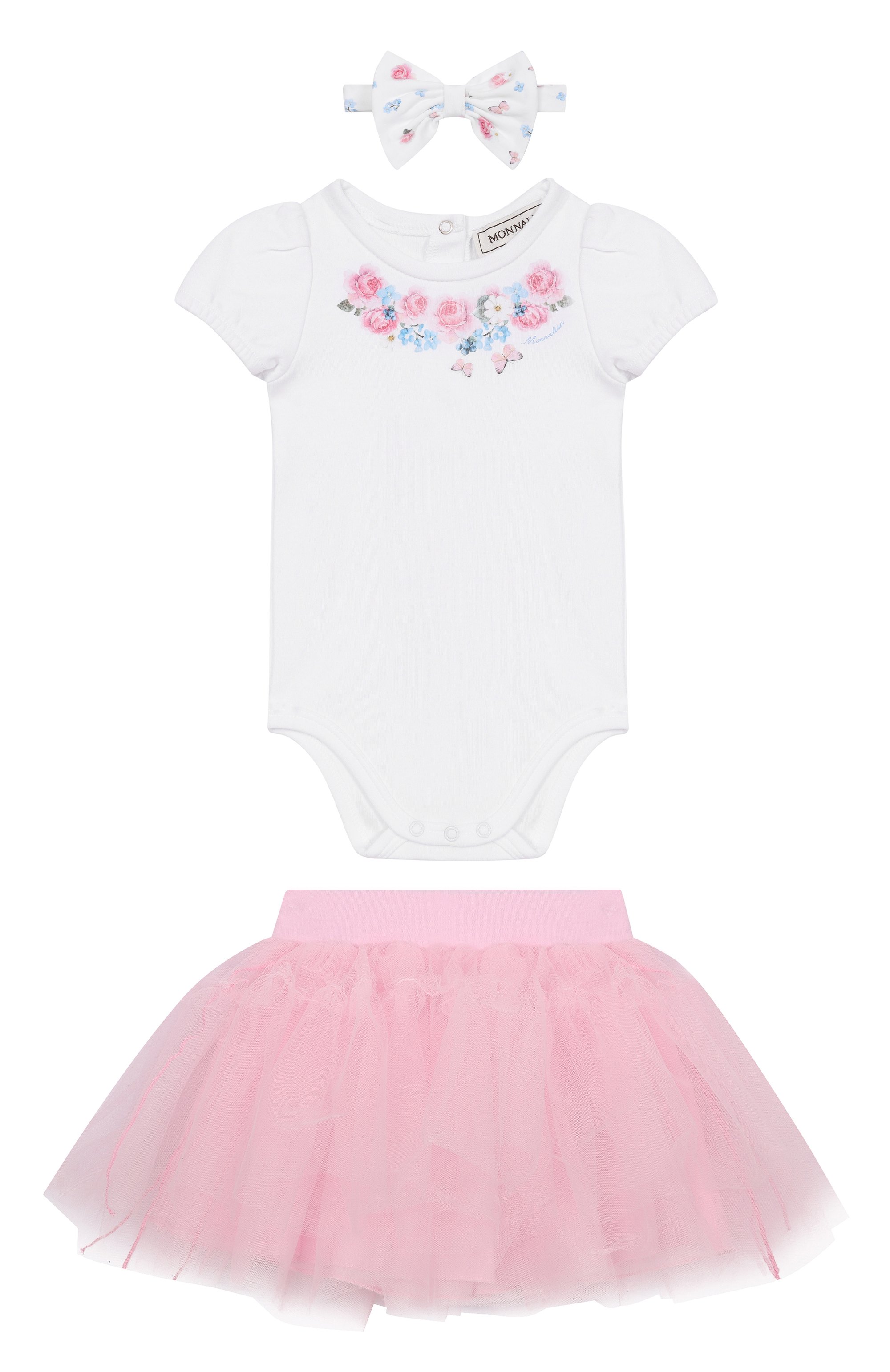 Комплект из трех предметов MONNALISA розового цвета по цене 21400 руб., арт. 35G507, фото 1 Комплект из трех предметов MONNALISA, арт. 35G507, фото 1