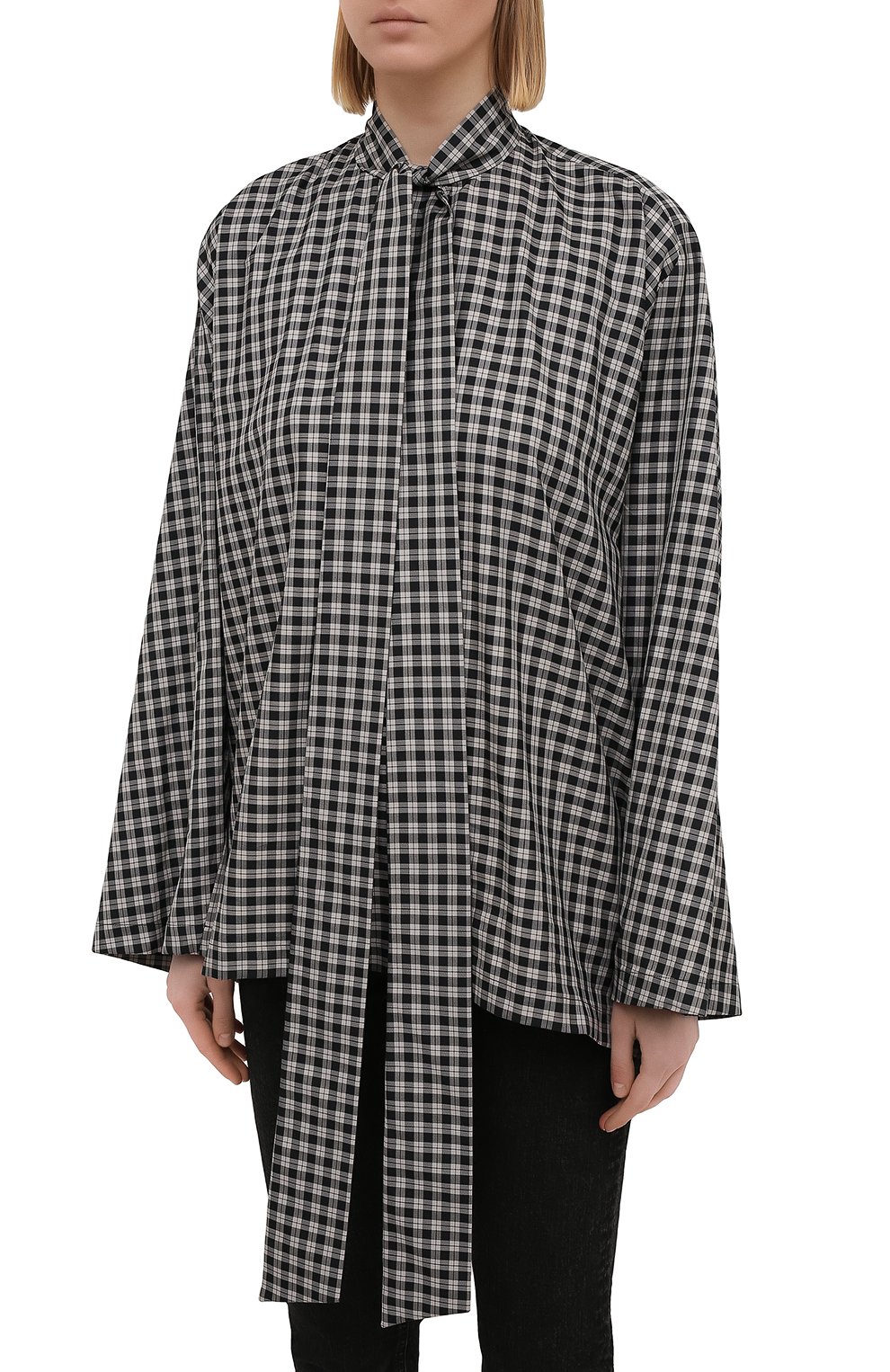 Рубашка BALENCIAGA черно-белого цвета по цене 79950 руб., арт. 642288/TJ034, фото 3 Рубашка BALENCIAGA, арт. 642288/TJ034, фото 3
