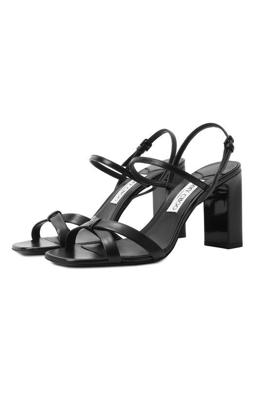 Кожаные босоножки Elsy 85 Jimmy Choo ELSY/BH 85/NAP Чёрный ELSY/BH 85/NAP
