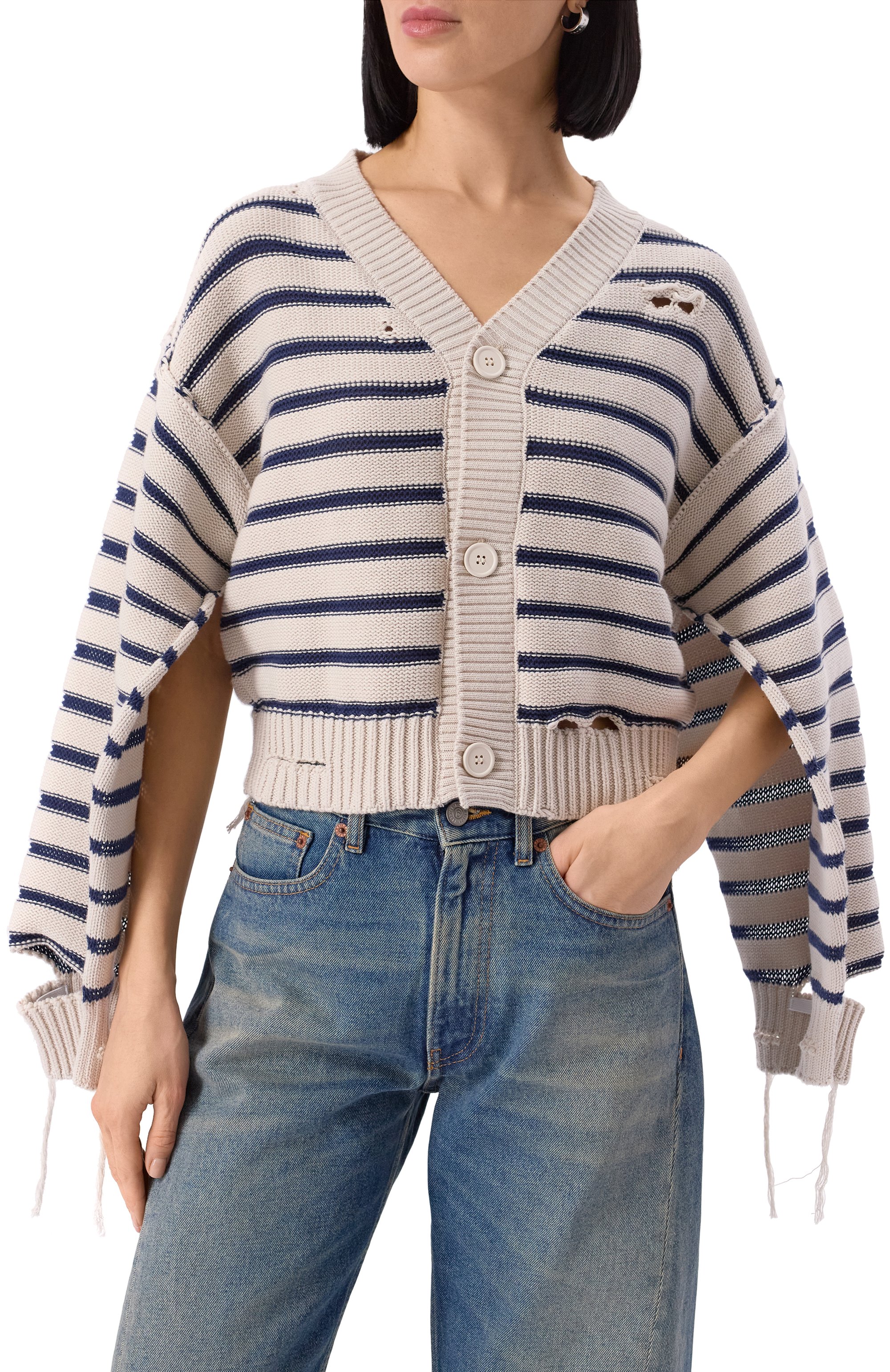 Хлопковый кардиган MM6, арт. S52HP0025/M13080, фото 3