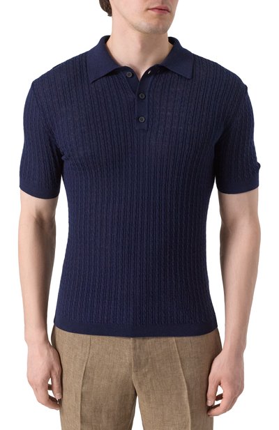 Поло из шерсти и шелка KITON, арт. UMM059805, фото 3