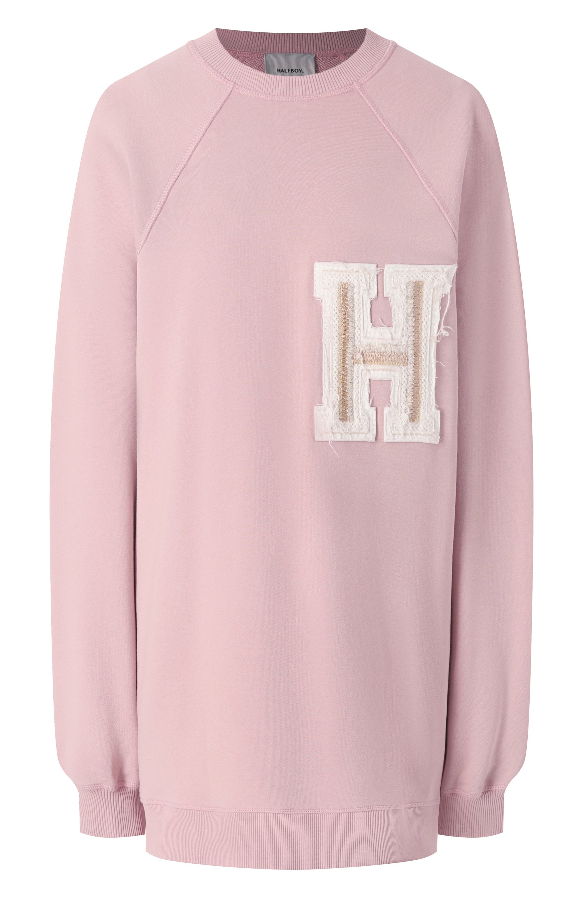 Хлопковый свитшот HALFBOY розового цвета по цене 48200 руб., арт. HS251WF022, фото 1 Хлопковый свитшот HALFBOY, арт. HS251WF022, фото 1