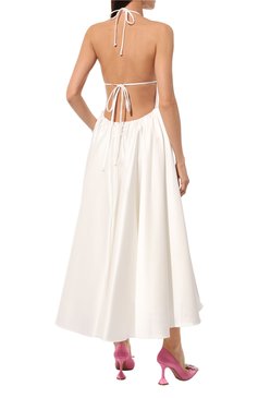 Женское платье THE NEW ARRIVALS ILKYAZ OZEL белого цвета, арт. NA01LN0197B | Фото 4 (Драгоценные камни: Проставлено; Материал внешний: Синтетический материал; Материал сплава: Проставлено; Длина Ж (юбки, платья, шорты): Макси; Стили: Романтичный; Женское Кросс-КТ: Платье-одежда; Случай: Вечерний; Рукава: Без рукавов)