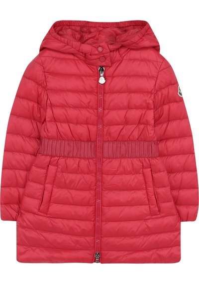 Стеганое пуховое пальто с капюшоном и эластичной вставкой на поясе MONCLER ENFANT, арт. D1-954-49915-99-53048/8-10A, фото 1