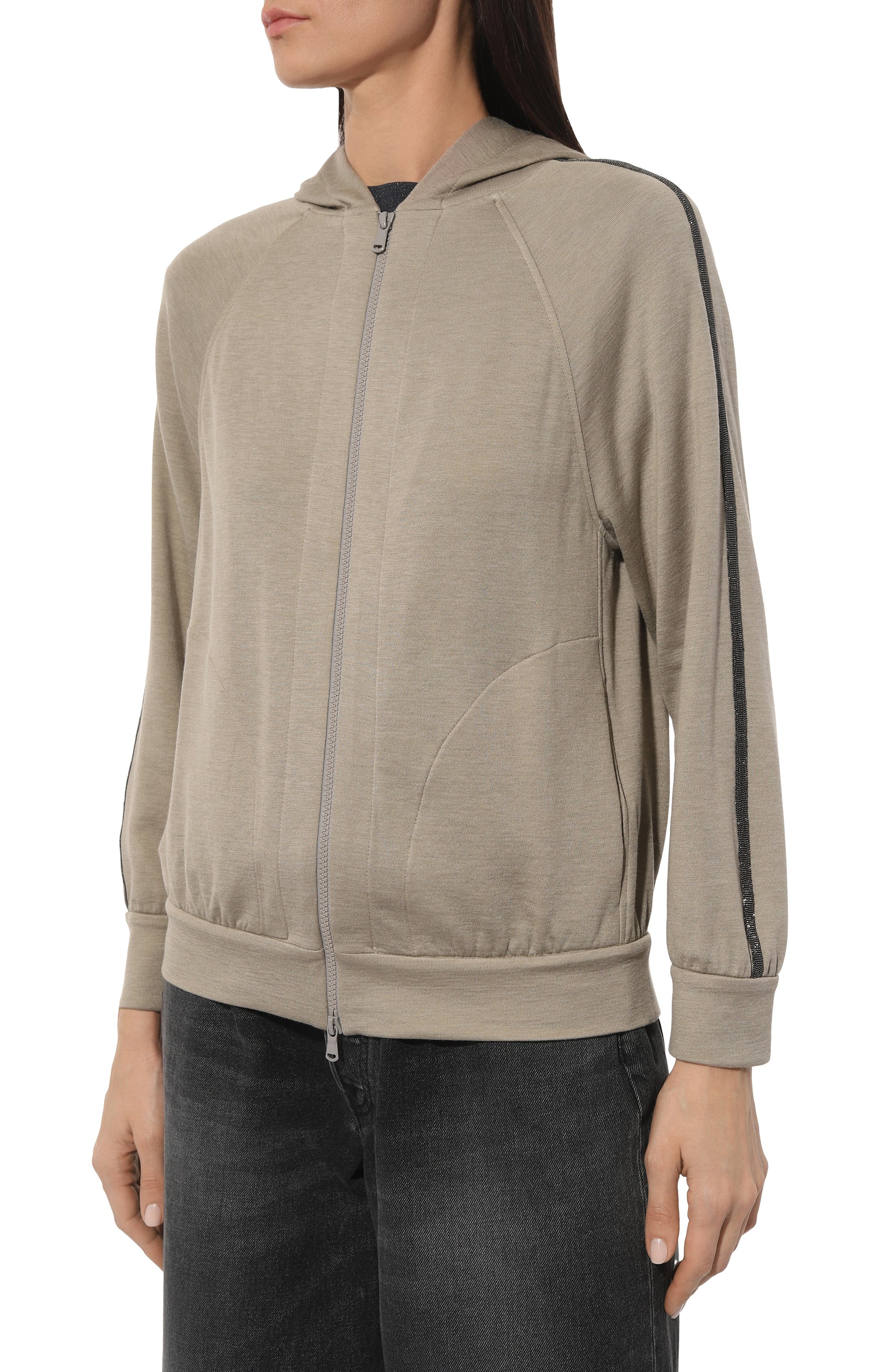 Толстовка из хлопка и шелка BRUNELLO CUCINELLI, арт. MD828B1342, фото 3