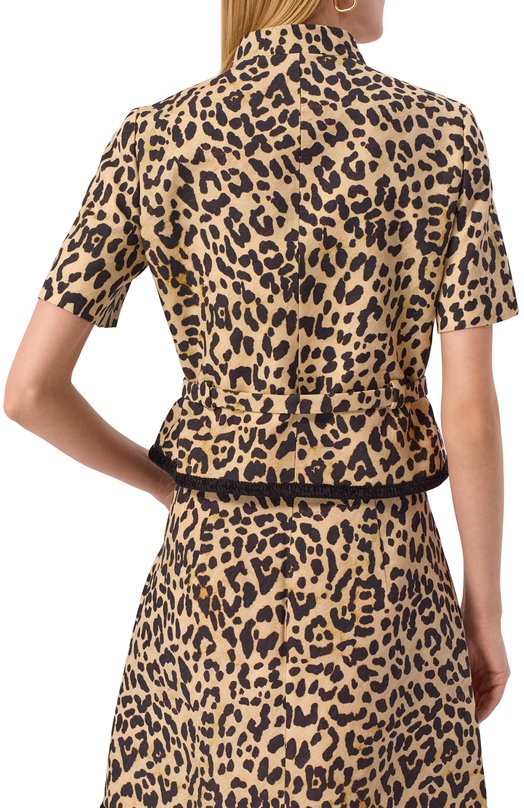 Жакет из шерсти и шелка Valentino 7B3CE7S5/9F9 Леопардовый  7B3CE7S5/9F9 Фото 4