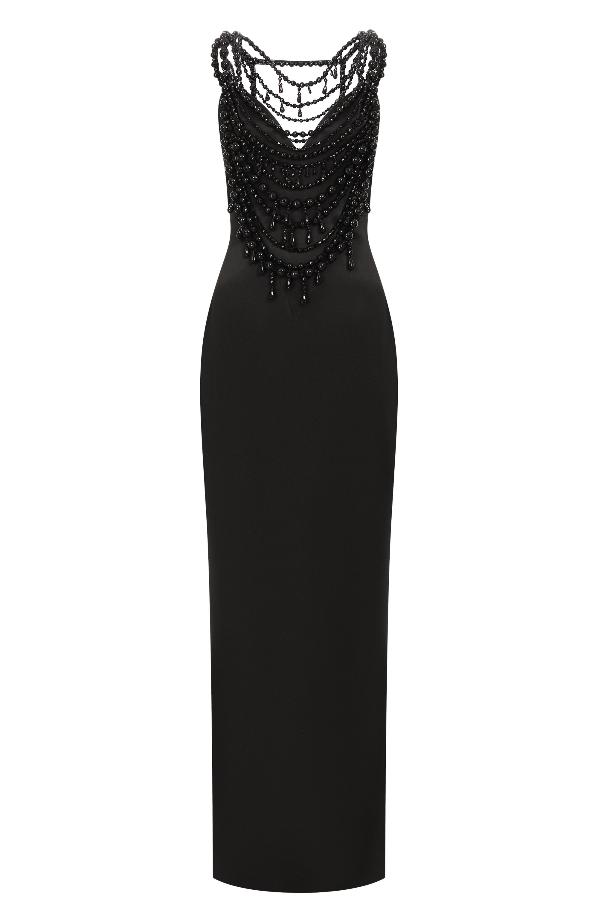 Атласное платье BALMAIN черного цвета по цене 514500 руб., арт. HF1RN450/PD52, фото 1 Атласное платье BALMAIN, арт. HF1RN450/PD52, фото 1