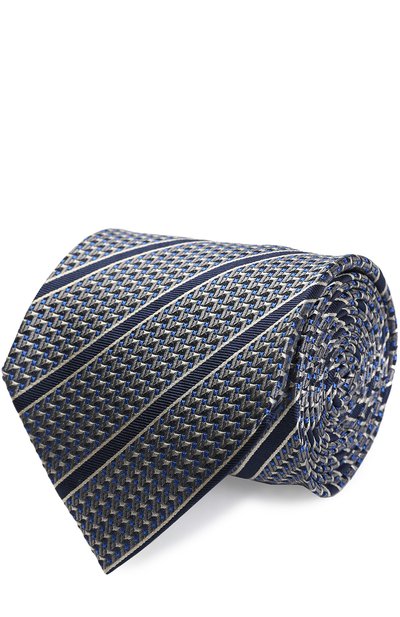 Мужской шелковый галстук с узором ZEGNA, арт. Z2W08/1XW