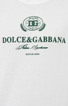 Мужская хлопковая футболка DOLCE & GABBANA белого цвета, арт. G8RN8T/G7NUC | Фото 5 (Рукава: Короткие; Материал внешний: Хлопок; Длина (для топов): Стандартные; Материал сплава: Проставлено; Драгоценные камни: Проставлено; Принт: С принтом; Стили: Спорт-шик)