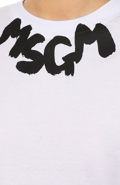 Хлопковый лонгслив MSGM белого цвета по цене 12800 руб., арт. 3341MDM169 227798, фото 5 Хлопковый лонгслив MSGM, арт. 3341MDM169 227798, фото 5
