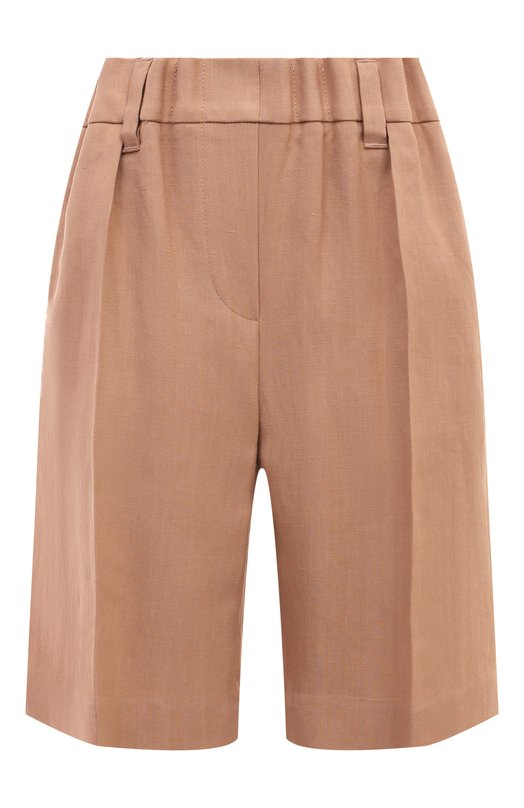 Шорты из вискозы и льна Brunello Cucinelli MH126B1365 Бежевый MH126B1365