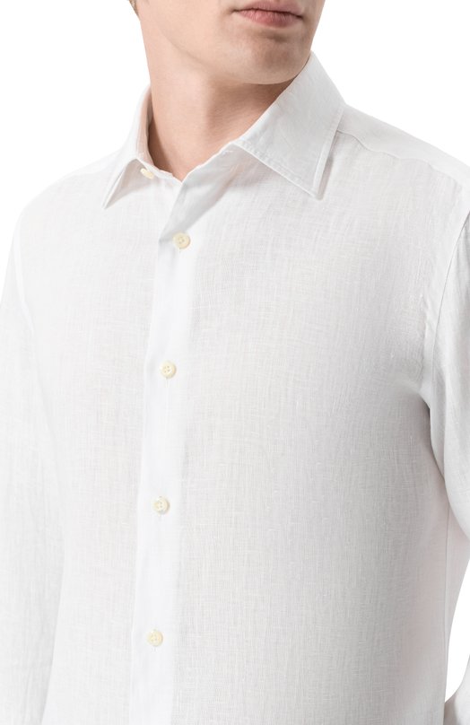 Льняная рубашка Giampaolo 608/TS44313 Белый  608/TS44313 Фото 5