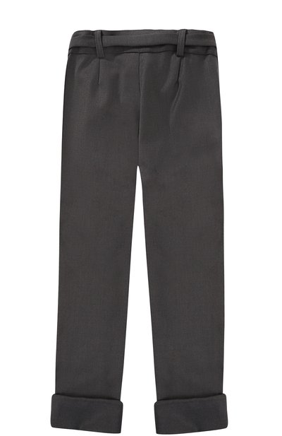 Брюки прямого кроя с защипами и поясом ALETTA темно-серого цвета по цене 11450 руб., арт. AF555088N/4A-8A, фото 2 Брюки прямого кроя с защипами и поясом ALETTA, арт. AF555088N/4A-8A, фото 2