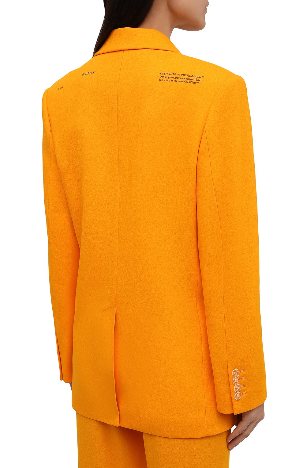 Жакет из вискозы OFF-WHITE оранжевого цвета по цене 148500 руб., арт. 0WEF064F21FAB002, фото 4 Жакет из вискозы OFF-WHITE, арт. 0WEF064F21FAB002, фото 4