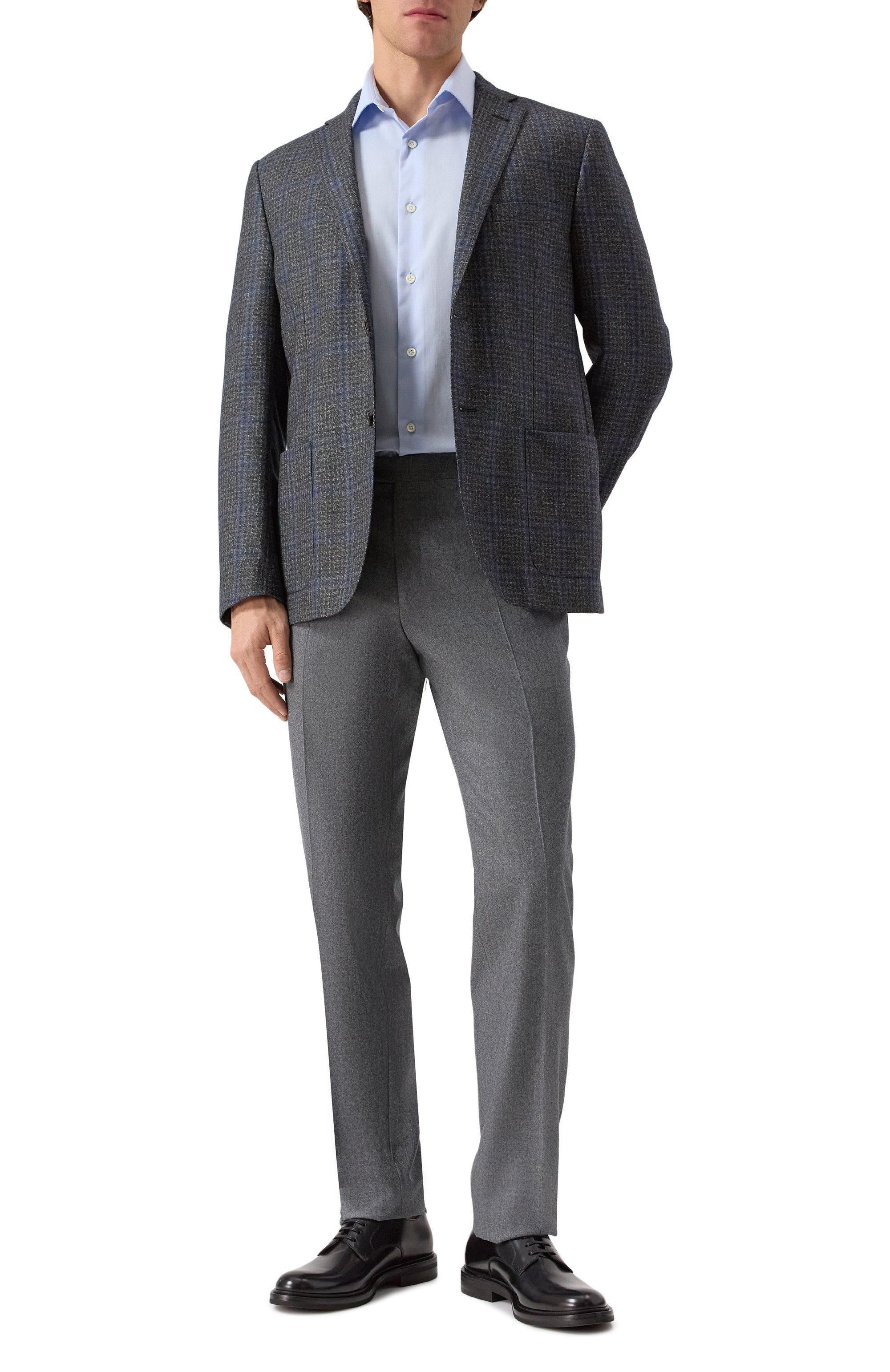 Хлопковая сорочка GIAMPAOLO голубого цвета по цене 26250 руб., арт. 608/TS15014, фото 2 Хлопковая сорочка GIAMPAOLO, арт. 608/TS15014, фото 2