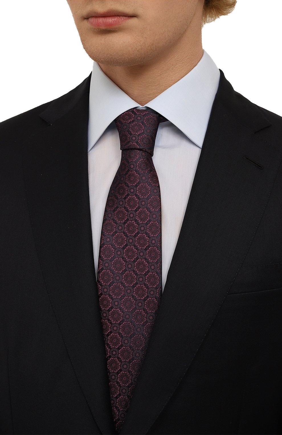 Шелковый галстук STEFANO RICCI темно-бордового цвета по цене 29150 руб., арт. CCX/50005, фото 2 Шелковый галстук STEFANO RICCI, арт. CCX/50005, фото 2