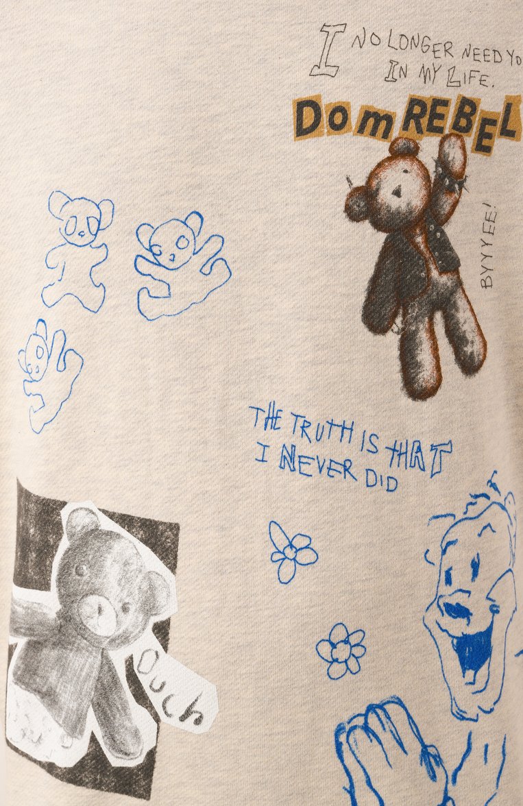 Мужской хлопковый свитшот DOMREBEL бежевого цвета, арт. STUFFY/SWEATSHIRT | Фото 6 (Материал внешний: Хлопок; Длина (для топов): Стандартные; Рукава: Длинные; Стили: Гранж; Принт: С принтом; Мужское Кросс-КТ: свитшот-одежда; Автоматизация ТО: Проставлено; Автоматизация состава: Проставлено; Детали: Без декора)