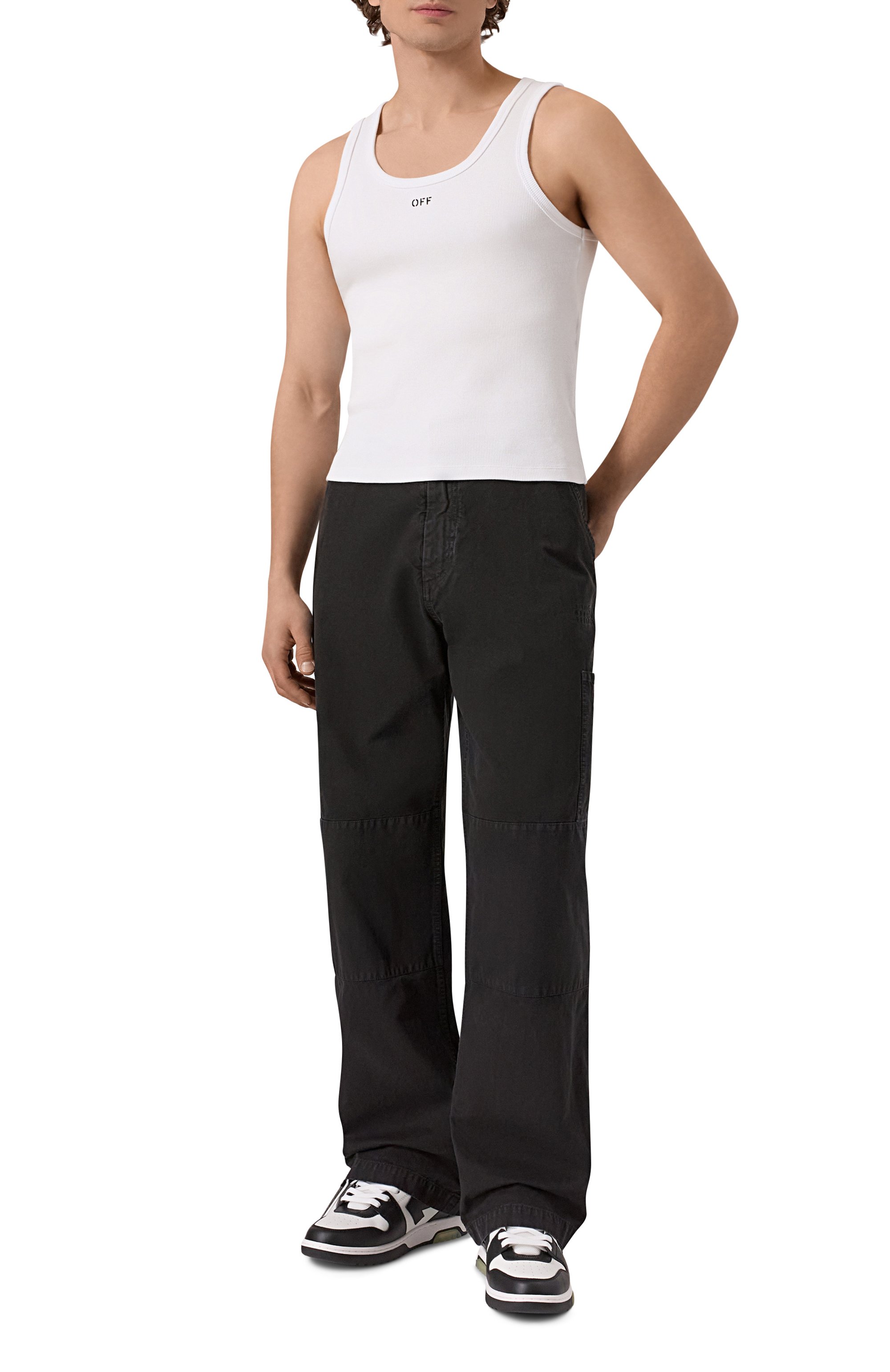 Кожаные кеды out of office OFF-WHITE, арт. 0MIA189C99LEA007, фото 2