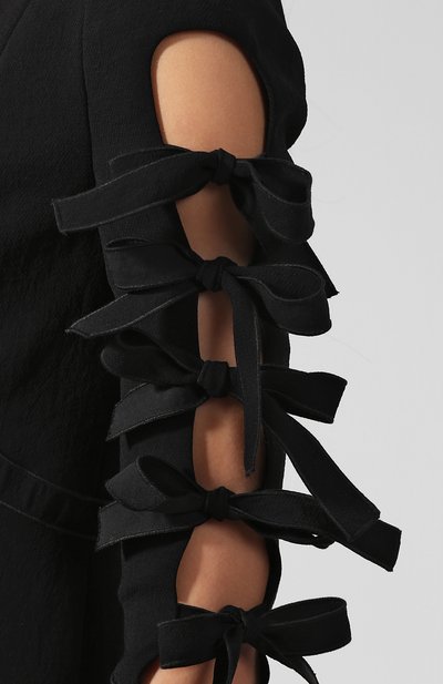 Однотонное платье с укороченным рукавом и v-образным вырезом BOTTEGA VENETA, арт. 513227/VZX60, фото 5