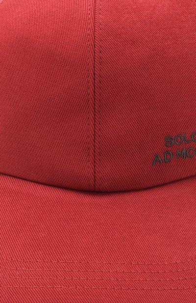Хлопковая бейсболка BRUNELLO CUCINELLI красного цвета по цене 34700 руб., арт. MQ8559978, фото 3 Хлопковая бейсболка BRUNELLO CUCINELLI, арт. MQ8559978, фото 3