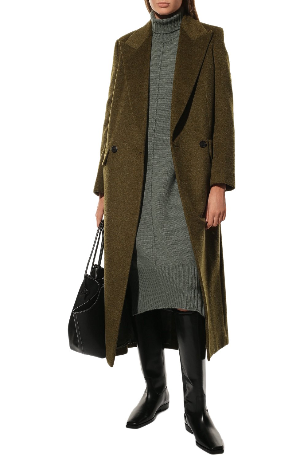 Платье из шерсти и кашемира MRZ зеленого цвета по цене 91950 руб., арт. FW22-0112, фото 2 Платье из шерсти и кашемира MRZ, арт. FW22-0112, фото 2