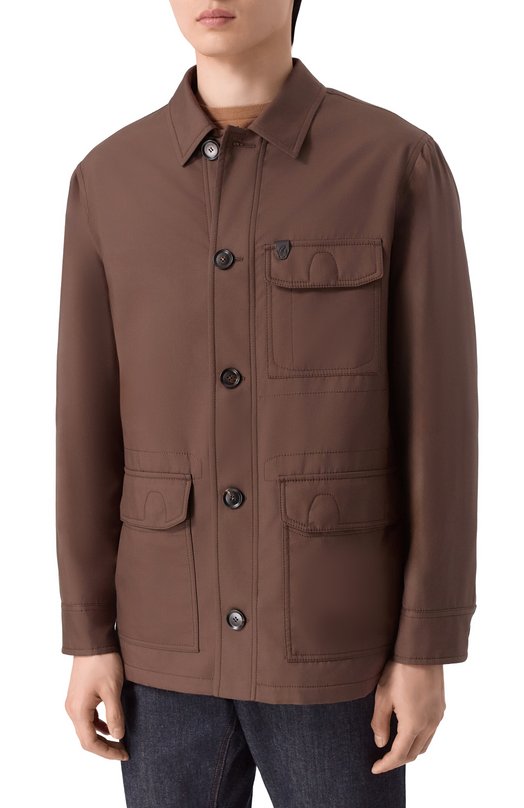 Шелковая куртка Brioni SFQS0L/P0410 Коричневый  SFQS0L/P0410 Фото 3