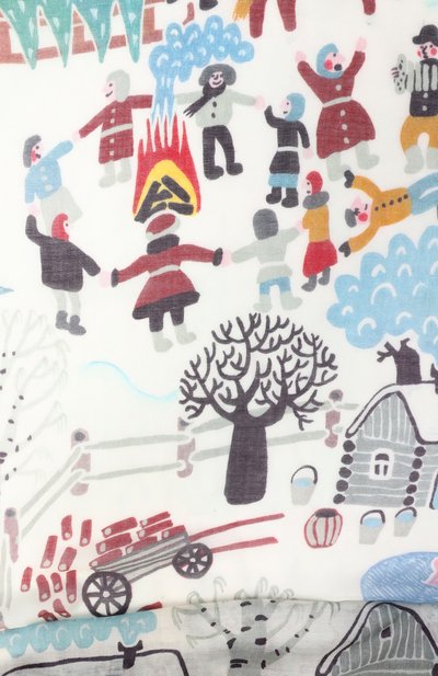 Шаль зимняя деревня из кашемира и шерсти GOURJI, арт. 91233555/6144114, фото 4