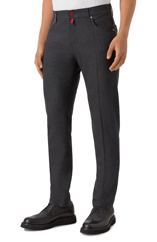 Шерстяные брюки Kiton UPNJSK0124G03 Серый  UPNJSK0124G03 Фото 3