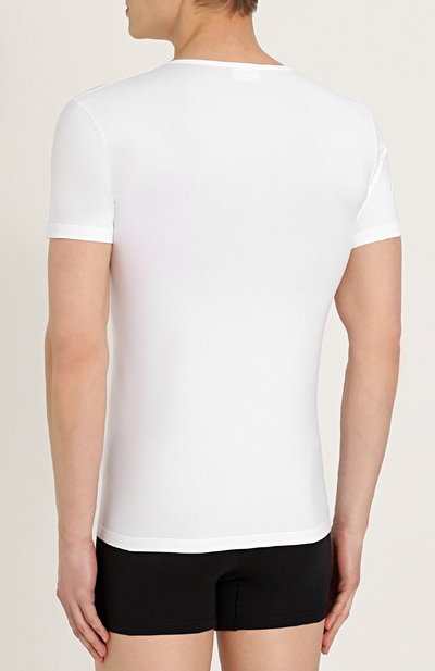 Хлопковая футболка с v-образным вырезом PEROFIL, арт. 24149, фото 4