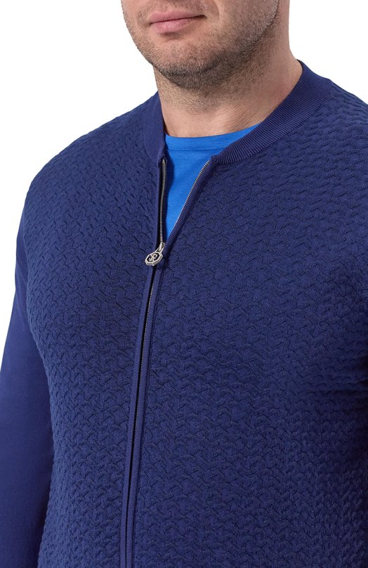 Кардиган из хлопка и шелка Stefano Ricci K212037RT1/F26193 Синий  K212037RT1/F26193 Фото 5