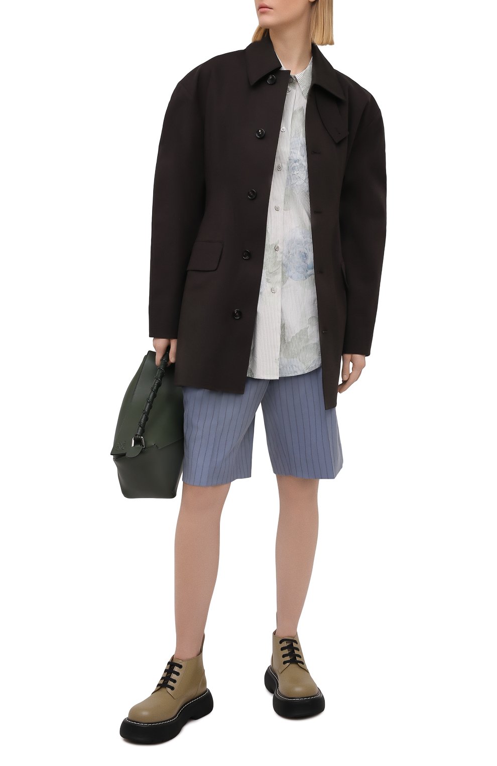 Рубашка из хлопка и вискозы ACNE STUDIOS голубого цвета по цене 38750 руб., арт. AC0345, фото 2 Рубашка из хлопка и вискозы ACNE STUDIOS, арт. AC0345, фото 2