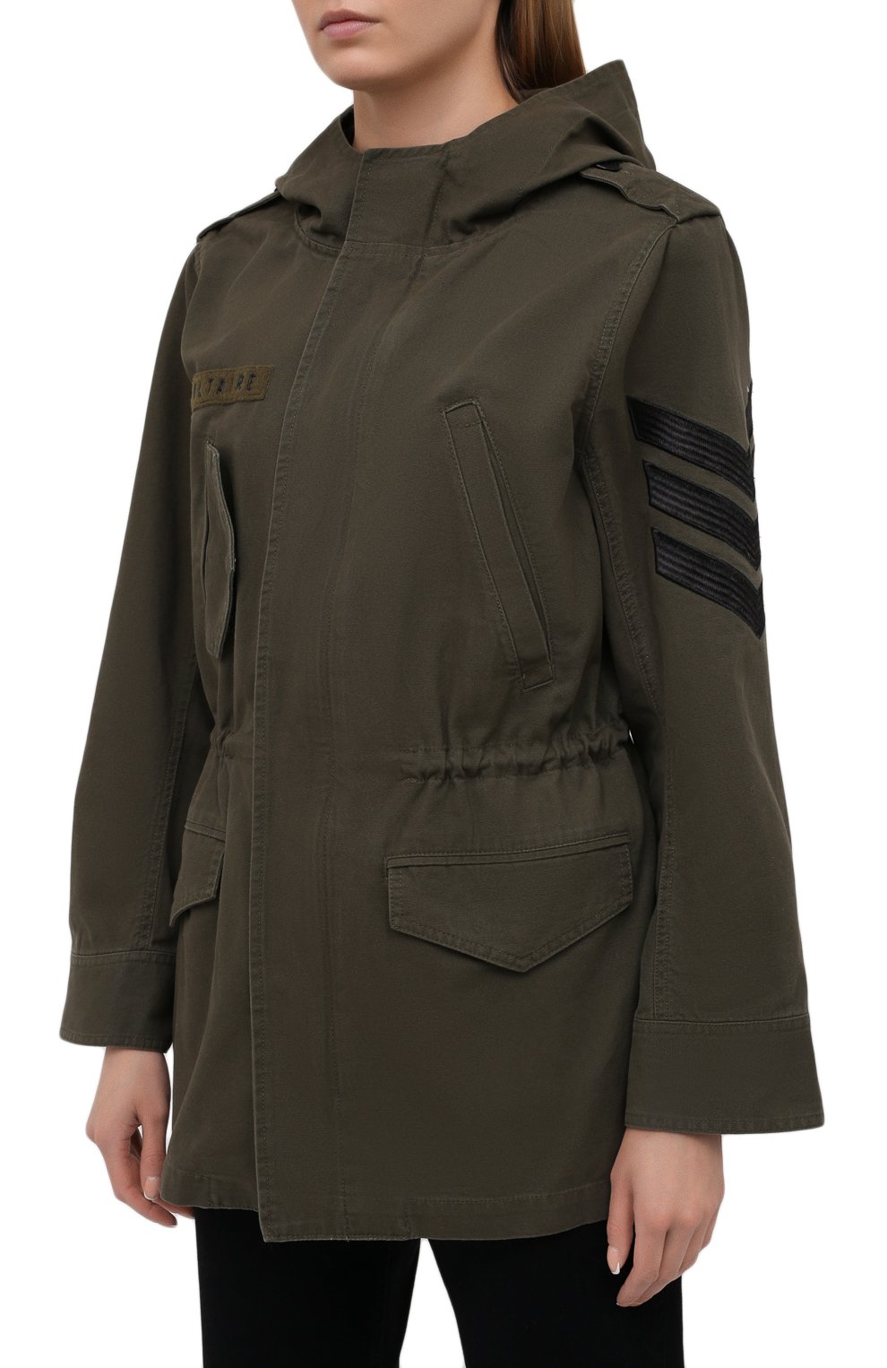 Хлопковая парка ZADIG AND VOLTAIRE хаки цвета по цене 57450 руб., арт. SKCD2903F, фото 3 Хлопковая парка ZADIG AND VOLTAIRE, арт. SKCD2903F, фото 3