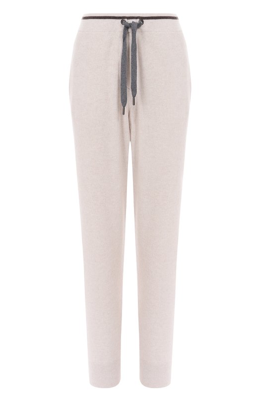 Брюки из шерсти и кашемира Brunello Cucinelli M16222799 Кремовый M16222799