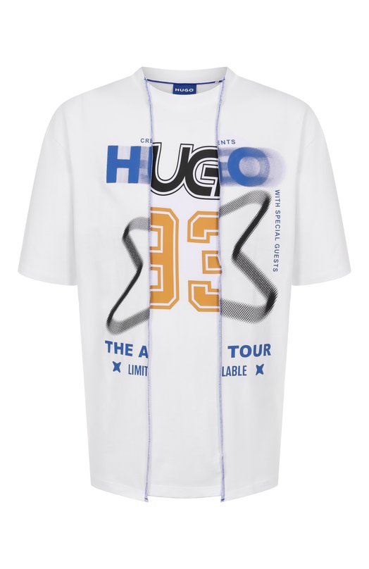 Хлопковая футболка HUGO Blue 50544182 Белый 50544182