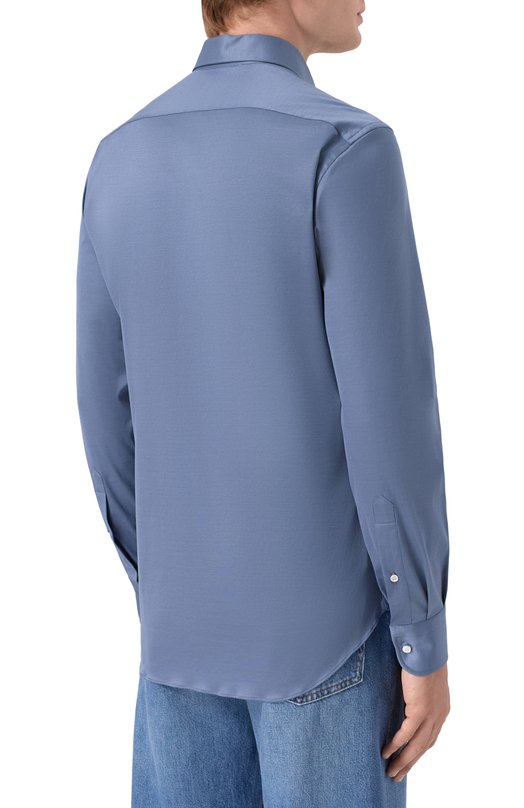 Хлопковая сорочка MVST SLIM/GABRIELLE/R0UND/1628-JERSEY (INTERL0CK) Синий  SLIM/GABRIELLE/R0UND/1628-JERSEY (INTERL0CK) Фото 4