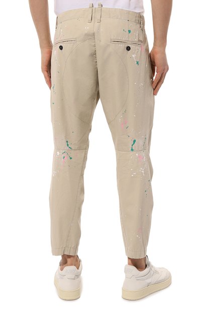Хлопковые брюки DSQUARED2 бежевого цвета по цене 65500 руб., арт. S74KB0773/S41794, фото 4 Хлопковые брюки DSQUARED2, арт. S74KB0773/S41794, фото 4