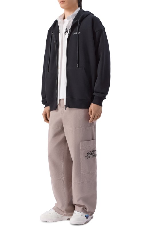Хлопковая толстовка Off-White 0MBE015S26FLE003 Чёрный  0MBE015S26FLE003 Фото 2