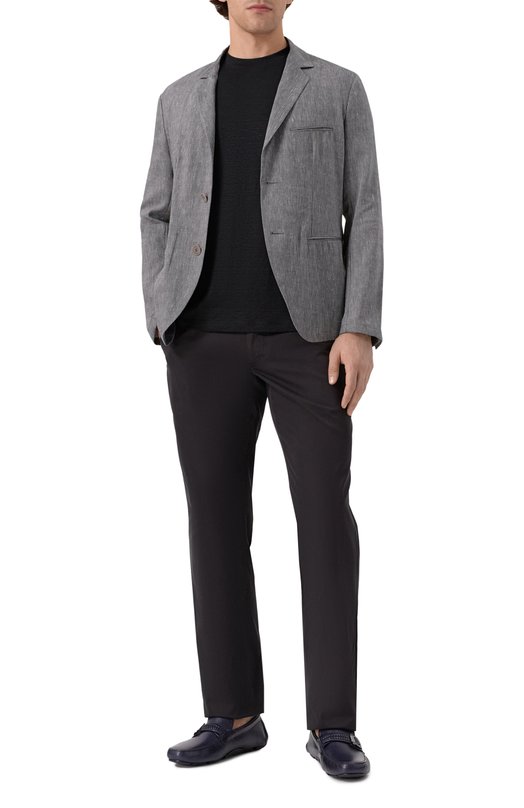 Льняная футболка Giorgio Armani GM001099/TE13875 Чёрный  GM001099/TE13875 Фото 2