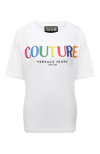 Женская хлопковая футболка VERSACE JEANS COUTURE, арт. 71HAHP02-71DP614 25 0RGANIC C0TT0N/CJ00P