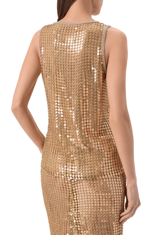 Майка с отделкой пайетками Elie Saab T0309/PA013 Золотой  T0309/PA013 Фото 4