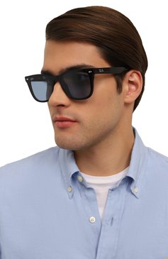 Женские солнцезащитные очки RAY-BAN голубого цвета, арт. 4420-601/80 | Фото 3 (Нос: Не проставлено; Региональные ограничения белый список (Axapta Mercury): Не проставлено; Тип очков: С/з; Кросс-КТ: С/з-унисекс; Материал: Пластик; Оптика Гендер: оптика-унисекс; Очки форма: Квадратные)
