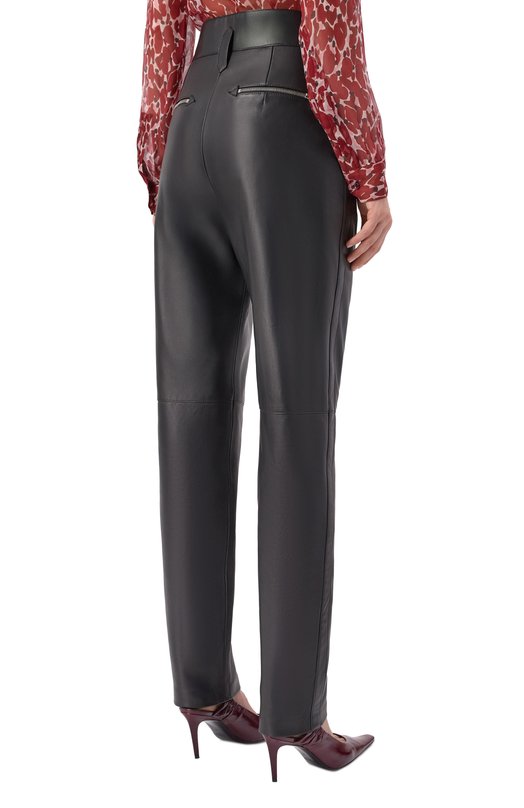 Кожаные брюки Saint Laurent 842449/YCTN2 Чёрный  842449/YCTN2 Фото 4